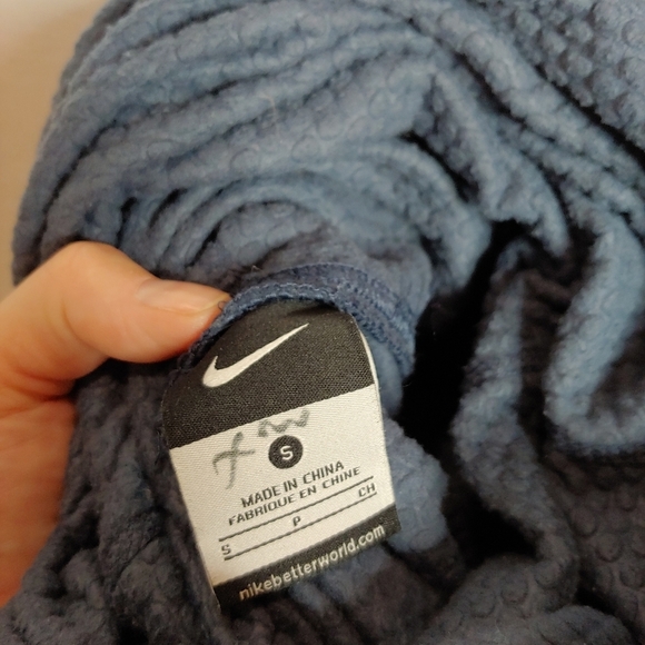 Nike Funnel Neck Fleece Pullover Side Zipper Blue Gray Yellow 508217-437 Small S - Picture 9 of 11